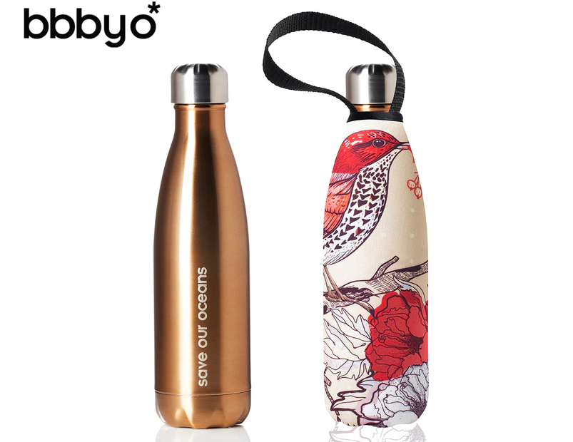BBBYO 500mL Future Insulated Bottle & Carry Cover - Bird Print
