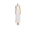 Theory Womens Crushed Satin Relaxed Ivory/Black Maxi Dress