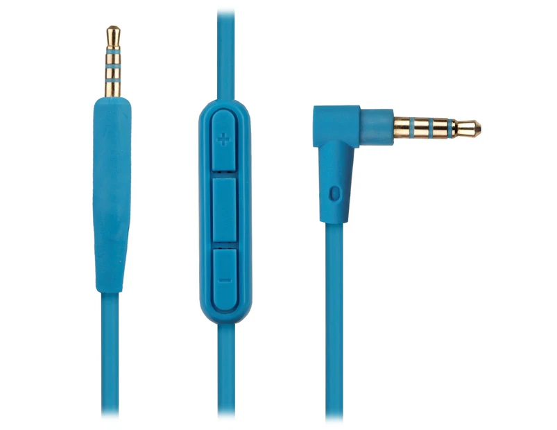 REYTID Audio Cable Compatible with Bose QuietComfort 35 / QC35 Headphones with Inline Remote, Volume Control and Microphone - Blue - Compatible with - Blue