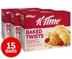 3 x 5pk Kellogg's K-Time Baked Twists Raspberry & Apple 185g 1