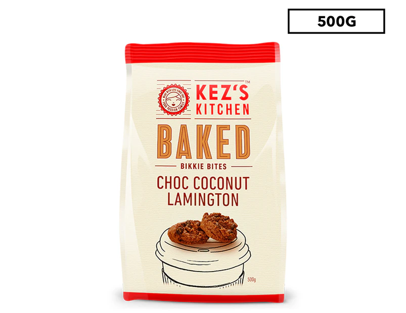 Kez's Kitchen Baked Bikkie Bites Choc Coconut Lamington 500g