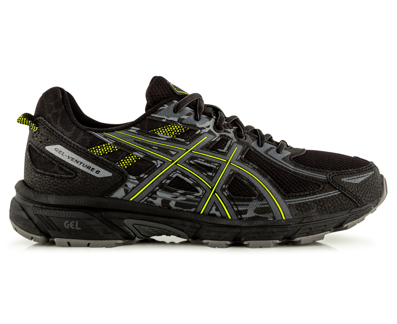 ASICS Men's GEL-Venture 6 Shoe - Black/Neon Lime | Catch.com.au