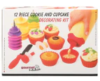 Gourmet Kitchen 12-Piece Cookie & Cupcake Decorating Kit