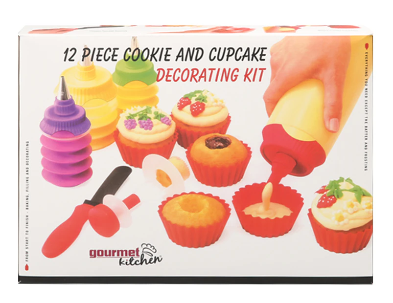 Gourmet Kitchen 12-Piece Cookie & Cupcake Decorating Kit