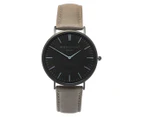 Mr. Beaumont Men's 40mm Leather Watch - Grey/Black