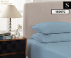 Royal Comfort 1500TC Single Bed Fitted Combo Sheet Set - Indigo