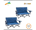 2x OZtrail Festival Twin Folding Chair Camping Picnic Beach Low Camping Portable