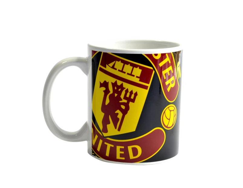 Manchester United FC Halftone 0.3kg Boxed Mug (Black/Red/Yellow) - BS1392