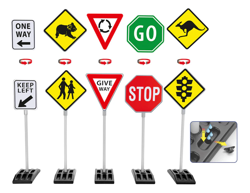 Theo Klein Australian Traffic Signs 5-Pack Toy Set