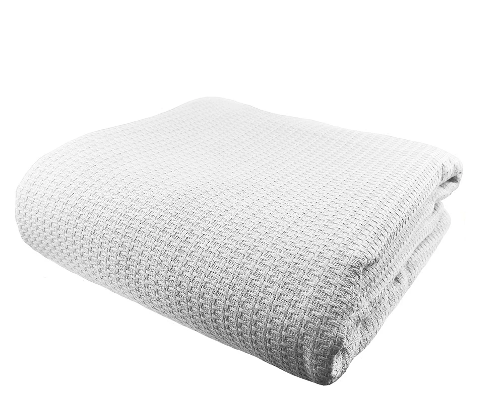 Premium 100% Egyptian Cotton Waffle Blanket for Single / King Single / Double Size Bed 180x230cm White