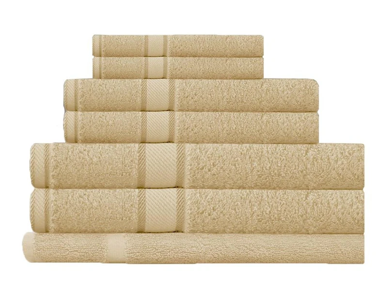 100% Combed Cotton 7 Pieces Bath Towel Set Linen