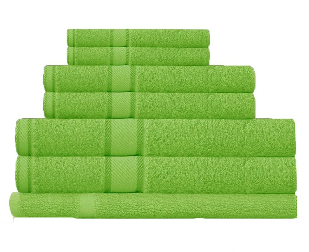 100% Combed Cotton 7 Pieces Bath Towel Set Lime