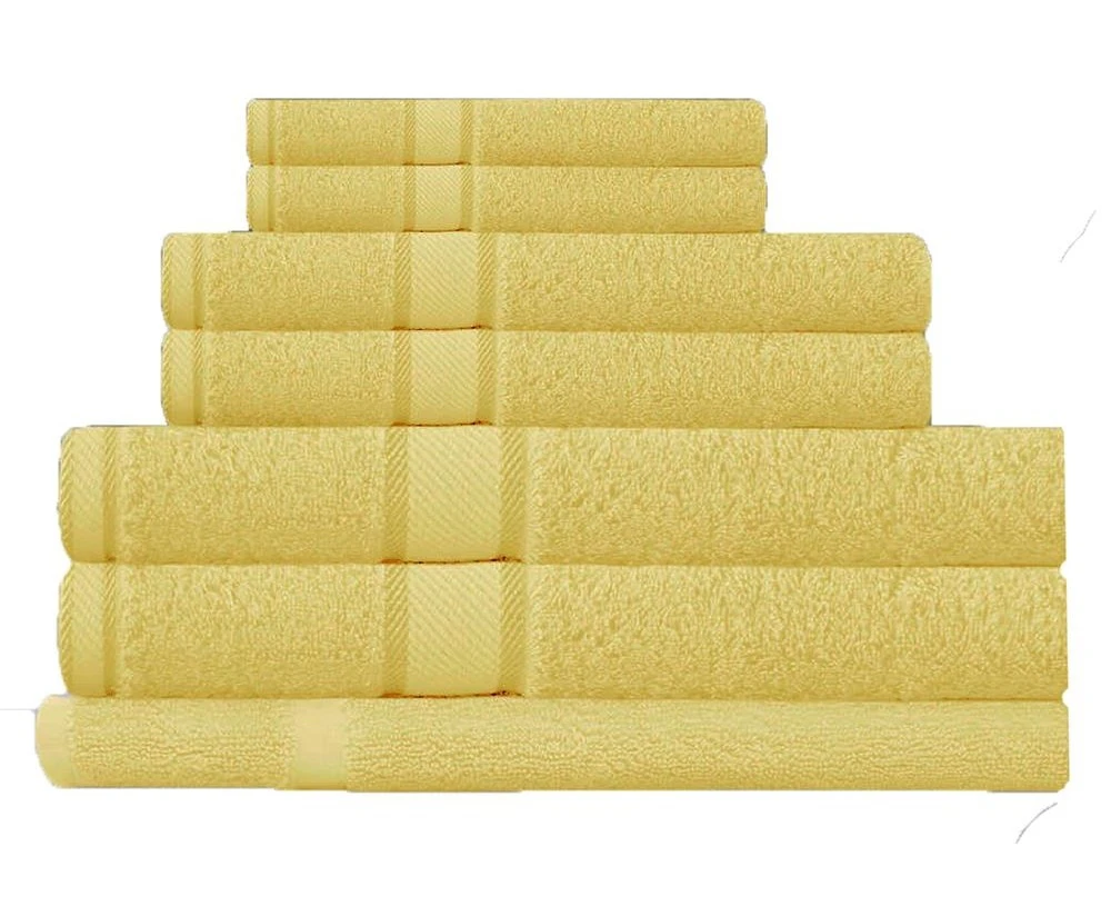 100% Combed Cotton 7 Pieces Bath Sheet Set Yellow