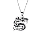 Duohan Zodiac Dragon Creative Stainless Steel Pendant Fashion Retro Amulet Men's Necklace - 24 Inch