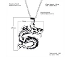 Duohan Zodiac Dragon Creative Stainless Steel Pendant Fashion Retro Amulet Men's Necklace - 24 Inch