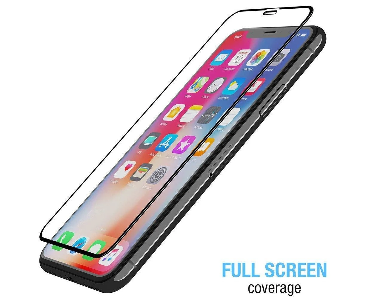 Black For Apple iPhone XR Full Coverage 9H Tempered Glass Screen Protector