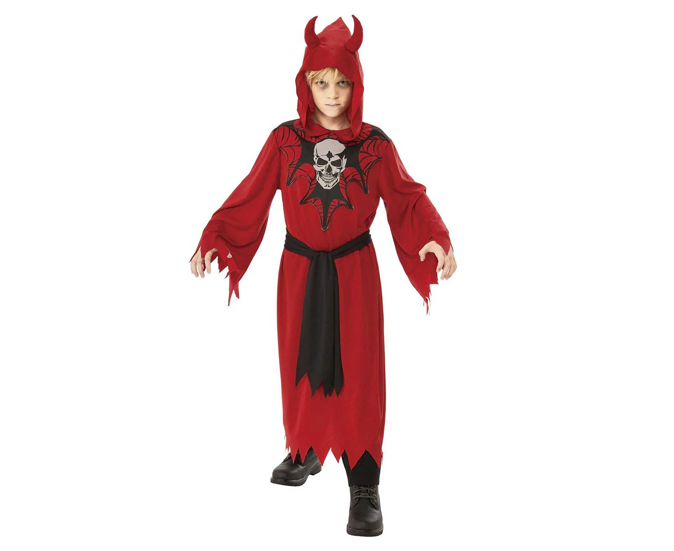 Rubie's Kids' Devil Skeleton Robe Costume - Red/Black