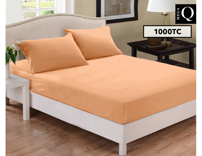 1000TC Cotton Blend Mega Queen Bed Sheet Combo Set - Blush