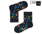 2 x Happy Socks Kids' Guitar Socks Pair - Black/Multi