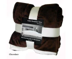 Luxurious Cuddly Microsherpa Throw Rug Faux Fur Blanket 150 x 170cm Chocolate