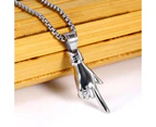 Duohan Personality Titanium steel Pendant Bar Rap Hip-hop Accessory Mens and Womens Necklace - 24 Inch
