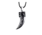 Duohan Personality Wolf tooth Titanium Steel Pendant Punk Popular Ornament Mens Necklace