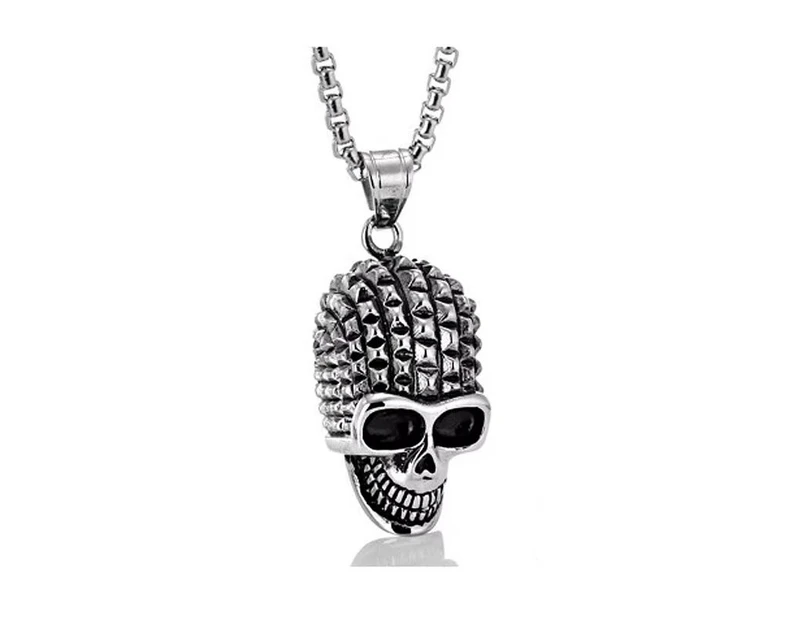 Duohan Arrogance Skull Titanium Steel Weird Popular Punk Pendant Mens Necklace - 24 Inch