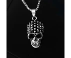 Duohan Arrogance Skull Titanium Steel Weird Popular Punk Pendant Mens Necklace - 24 Inch