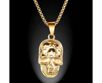 Duohan Arrogance Five-Pointed Star Skull Trendsetter Titanium steel Mens Pendant Necklace - 24 Inch