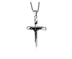 Duohan Catholicism Cross Pendant Titanium Steel Jesus Necklace Religious Belief Accessories