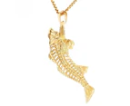 Duohan Arrogance Tuba Titanium Steel Piranha Pendant Fish Skeleton Ornament Necklace