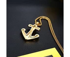 Duohan Popular Skull Retro Anchor Pendant Naval Style Punk Titanium Steel Man Necklace - 24 Inch