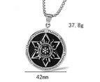 Duohan Men's Necklace Stainless Steel Antique Six Star Pendant Women Sweater Chain - 24 Inch