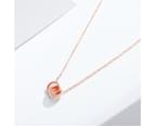 Interlocking Circle CZ Pave Necklace in Sterling Silver Rose Gold Plated 2