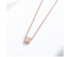 Square Cut Elegance CZ Necklace in Sterling Silver Rose Gold Plated 2