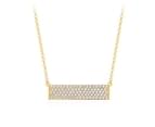 Bar CZ Pave Statement Necklace in Sterling Silver Gold Plated 1