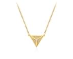 Triangle Pyramid CZ Pave Necklace in Sterling Silver Gold Plated 1
