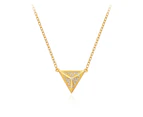 Triangle Pyramid CZ Pave Necklace in Sterling Silver Gold Plated