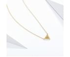 Triangle Pyramid CZ Pave Necklace in Sterling Silver Gold Plated 2