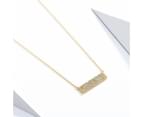 Bar CZ Pave Statement Necklace in Sterling Silver Gold Plated 2