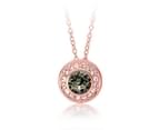 Angelic Pendant Necklace with Swarovski Black Diamond Crystals Rose Gold Plated 1