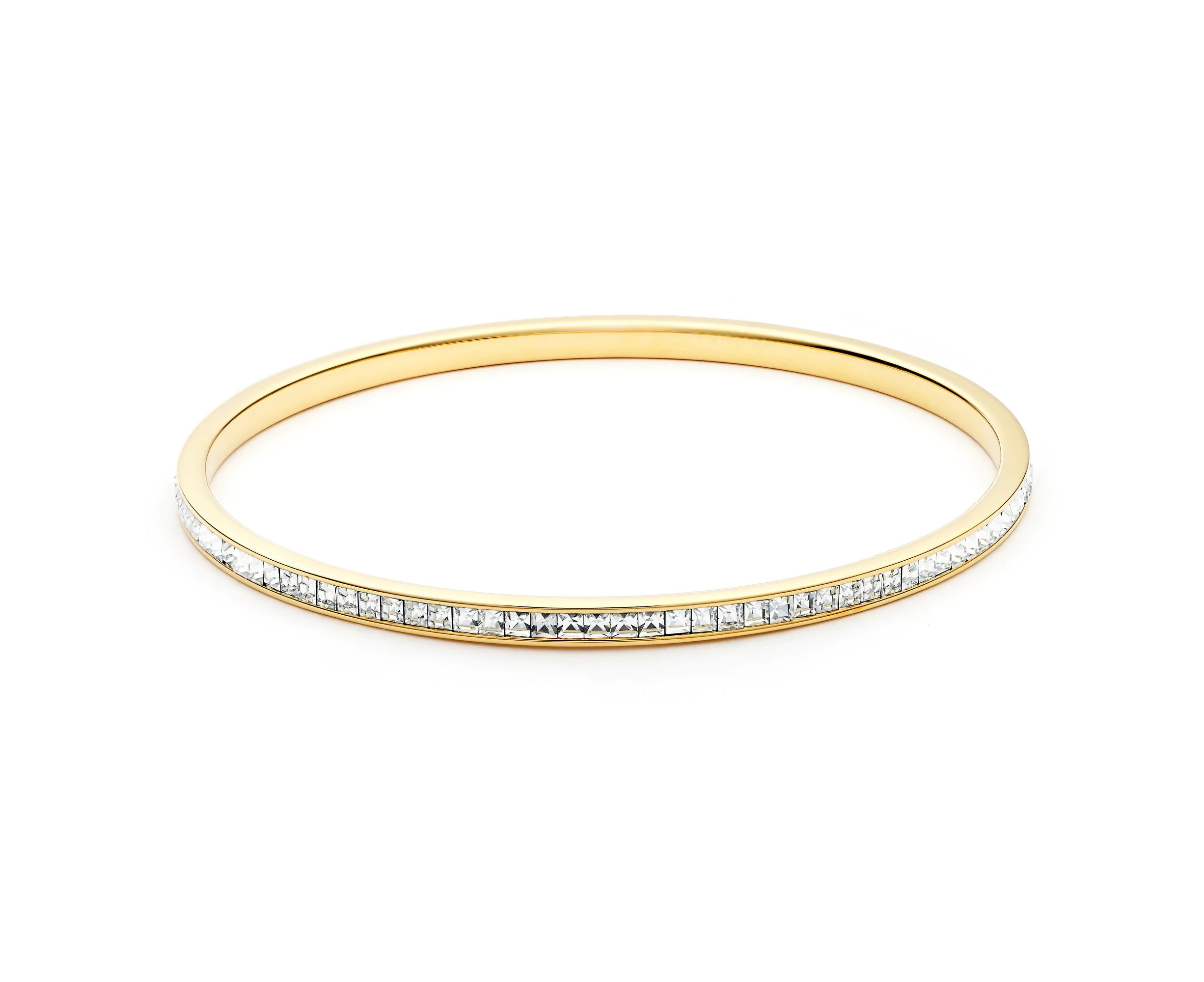 Magic Eternity Metro Square Crystal Bangle Gold Plated