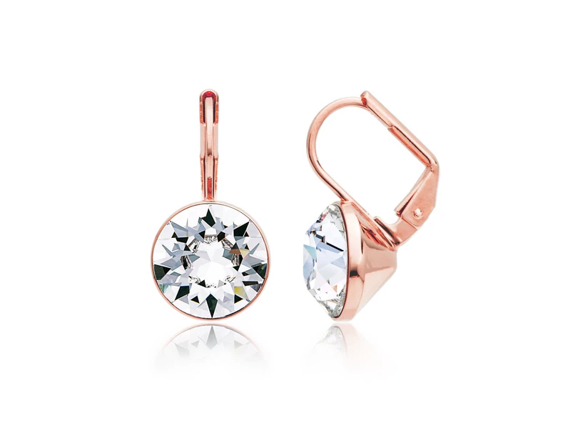 Bella Earrings with 4 Carat Clear Swarovski® Crystals Rose Gold Plated