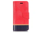 For iPhone XS Max Cover,Crocodile Texture Folio Leather Mobile Phone Case,Red
