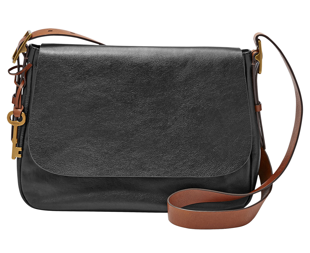 Fossil Harper Large Leather Crossbody Bag - Black | M.catch