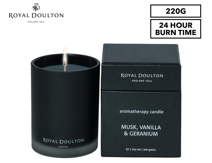 Royal Doulton Musk, Vanilla & Geranium Aromatherapy Candle 220g
