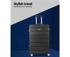 Wanderlite Polypropylene Luggage Sets 28" Suitcase PP TSA Travel Hard Case BK