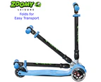 Zoomy Leisure Kids 3 Wheel Scooter with Light Up Wheels - Red