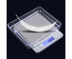 2Kg Stainless Steel Pocket Scale 0.1G Graduation Backlit Lcd W/ 2 Trays Jewelry Kitchen Compact