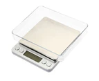 2Kg Stainless Steel Pocket Scale 0.1G Graduation Backlit Lcd W/ 2 Trays Jewelry Kitchen Compact